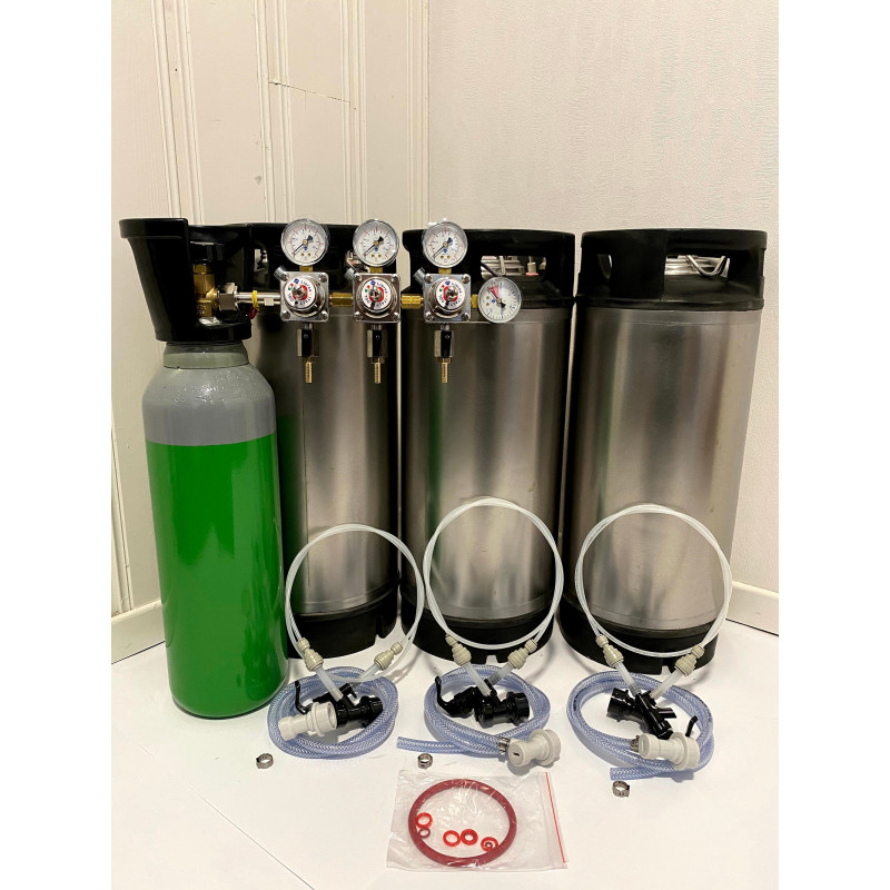 Complete drukvat-set met 3 soda-keg 19L