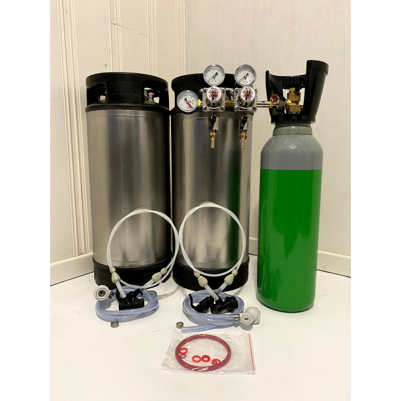 Complete drukvat-set met 2 soda-keg 19L