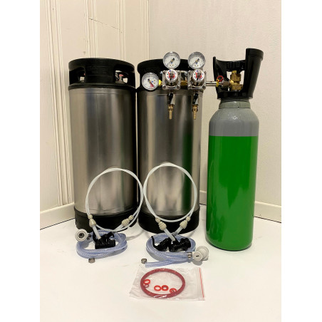 Ensemble complet de récipient sous pression avec 2 soda keg 19L